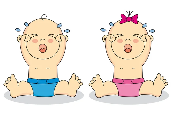 Babies crying — Stock Vector