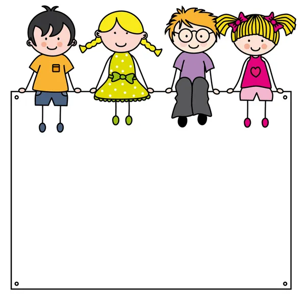 Cute cartoon kinderen frame — Stockvector