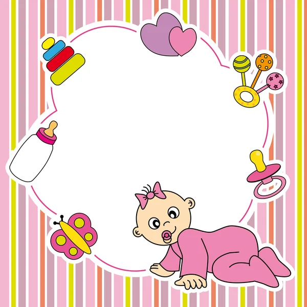 Frame baby girl — Stock Vector