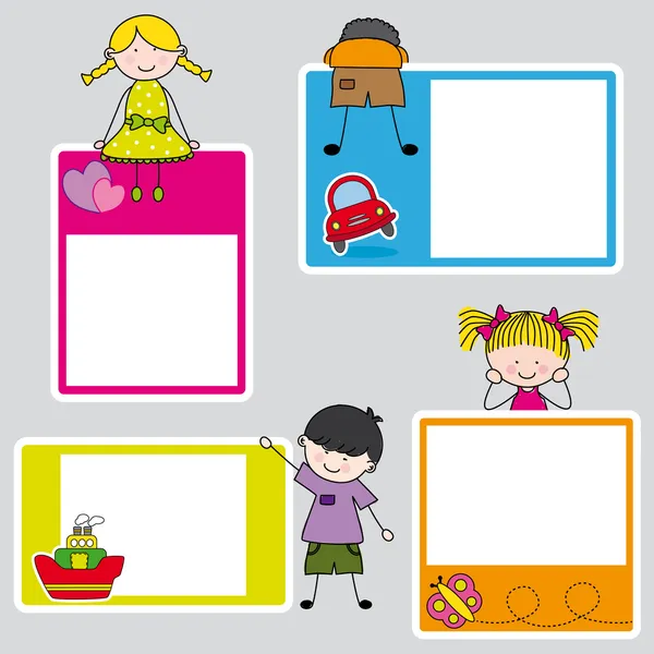 Children's picture frame for girl and boy — Stock Vector