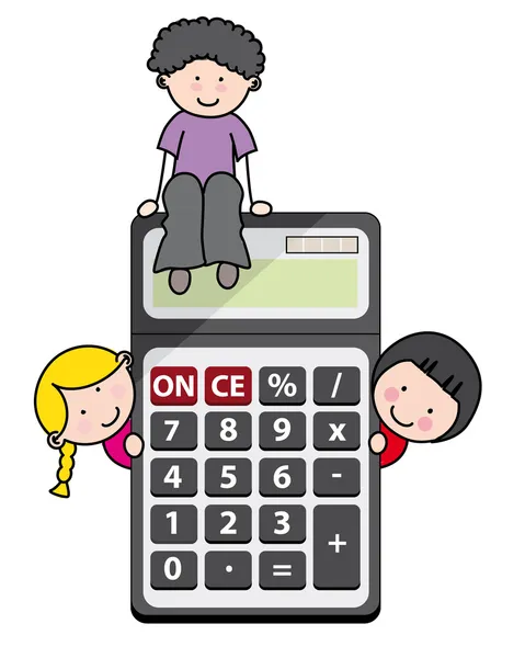 Dzieci z kalkulatorem — Wektor stockowy