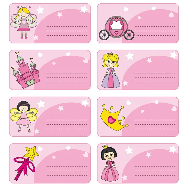 Tags princesses. espace pour le texte — Image vectorielle