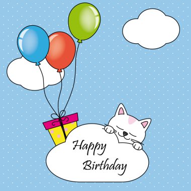 kat slapen op een wolk