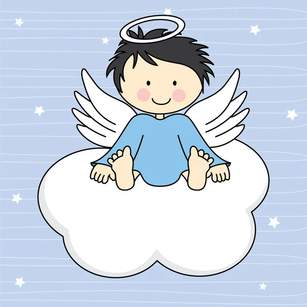 Alas de ángel en una nube . — Vector de stock