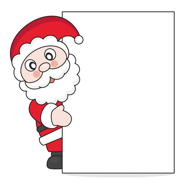 Papai Noel com cartaz —  Vetores de Stock