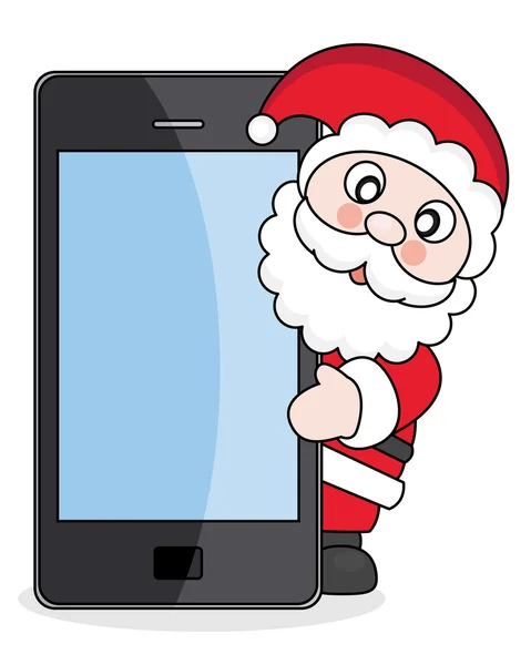 Santa claus avec téléphone portable — Image vectorielle