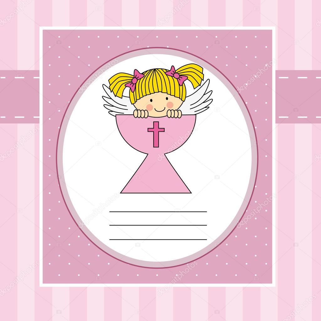 Girl first communion card