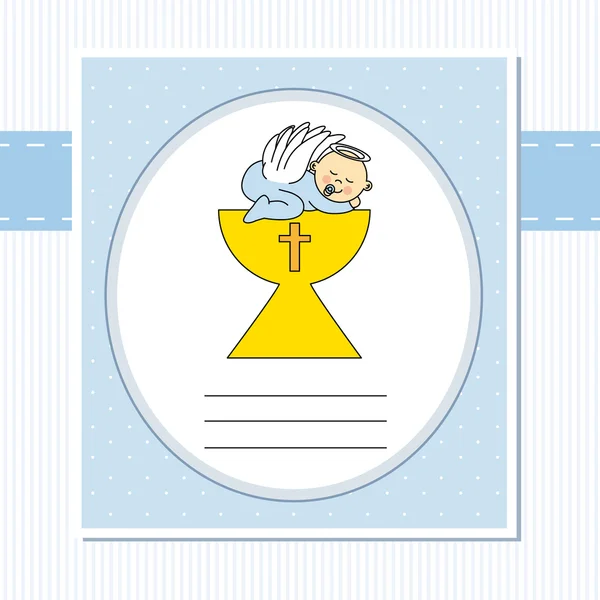 Baby boy in the holy grail — Stock Vector