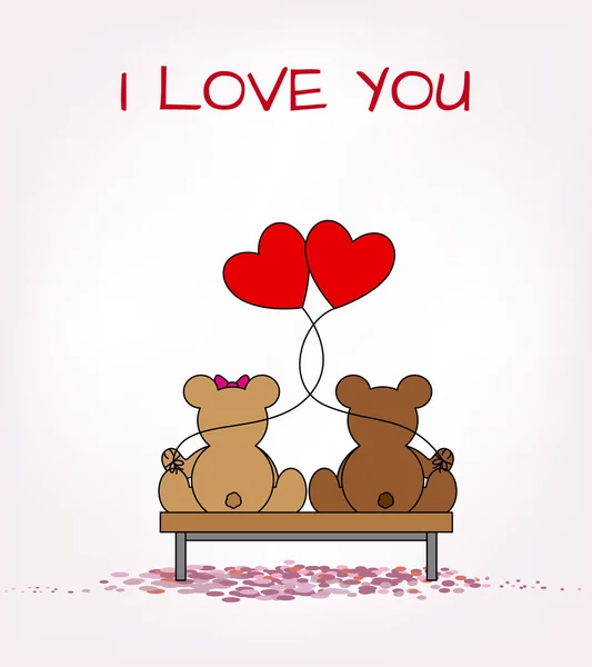 Bear lovers. Love card. — Stock Vector