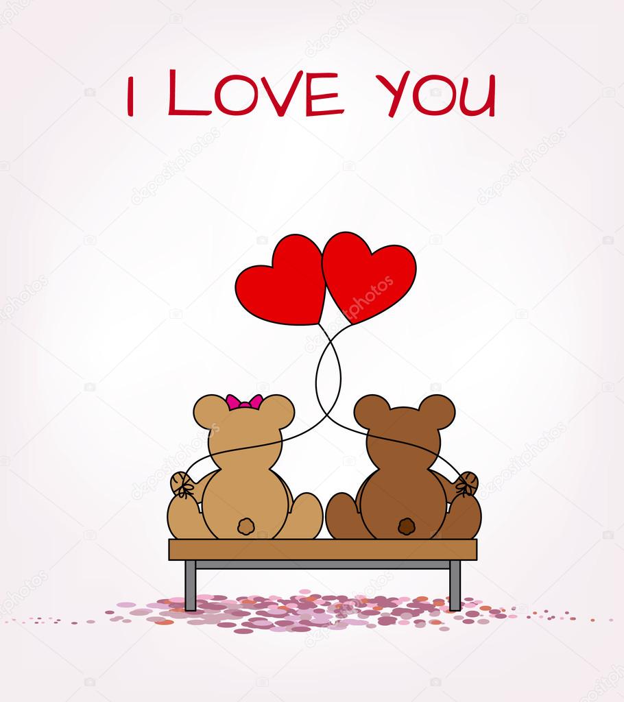 Bear lovers. Love card.