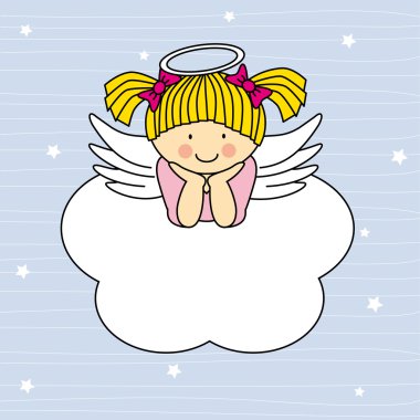 Melek kanatları üzerinde bir bulut