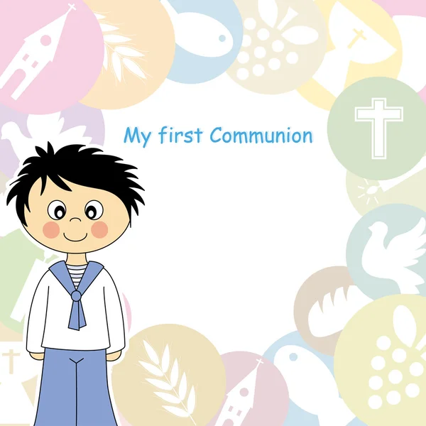 Carte d'invitation à la première communion — Image vectorielle