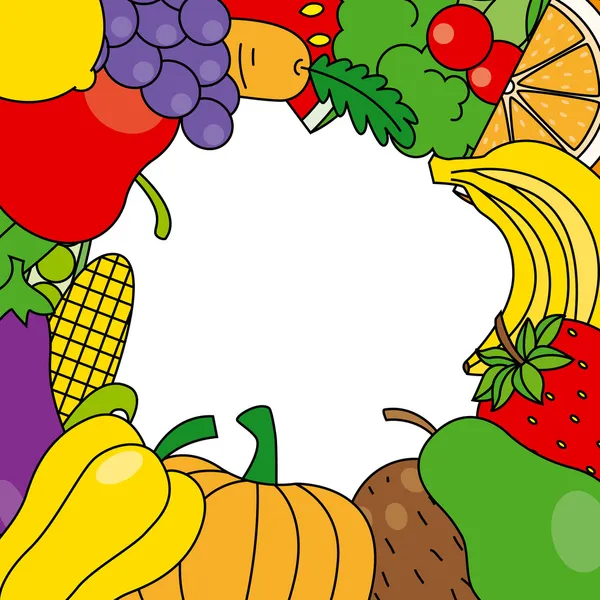 Meyve ve sebze — Stok Vektör