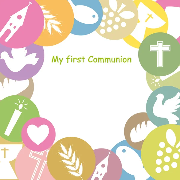 Eerste communie uitnodigingskaart — Stockvector