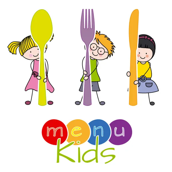 Menú Niños — Vector de stock