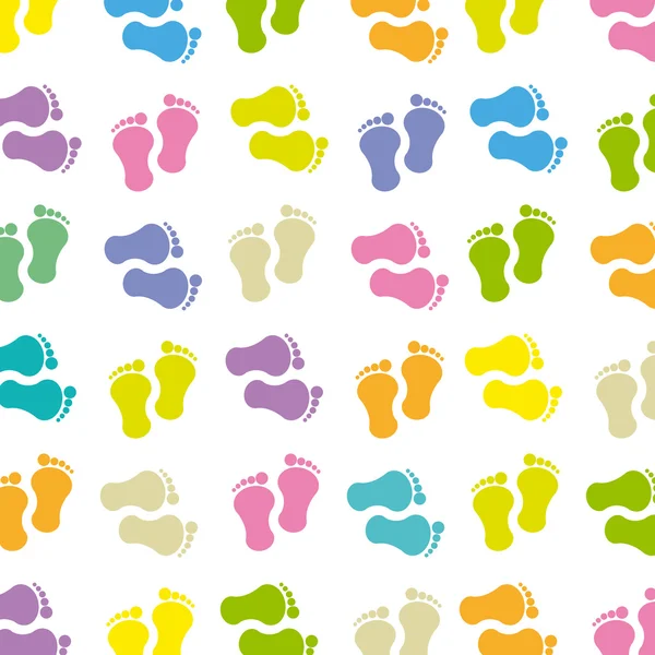 Seamless pattern with baby footprint — Stock Vector