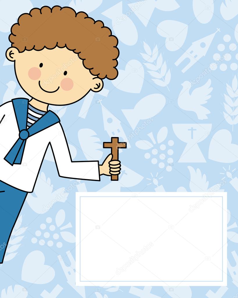 boy first communion invitation card stock vector sbego 46945565