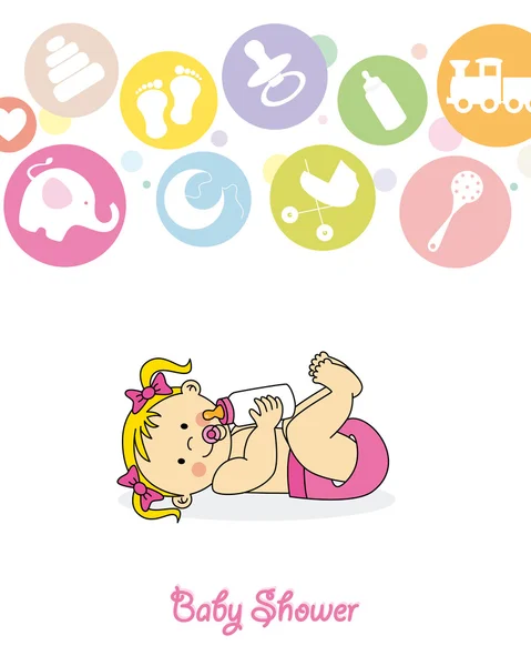 婴儿淋浴 — 图库矢量图片