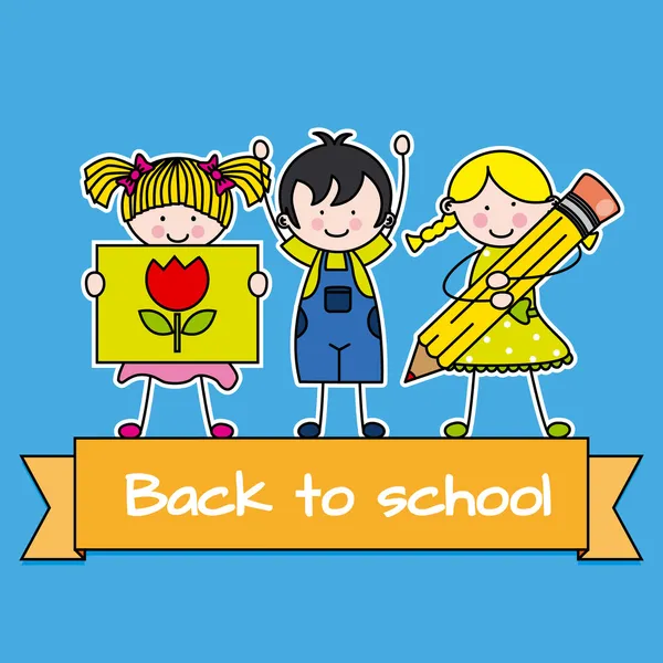 Barn tillbaka till skolan — Stock vektor