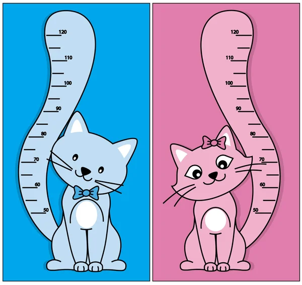 Children height meter. cats — Stock Vector