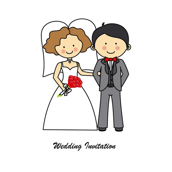 Tarjeta de boda — Vector de stock