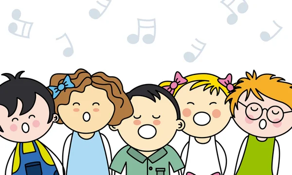 Kids singing — Stock Vector