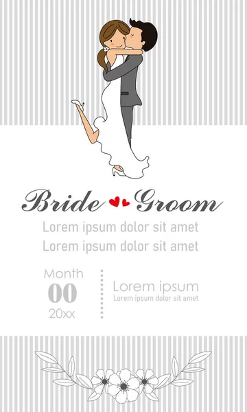 Hochzeitseinladungskarte Freunde Küssen Sich Isolierter Vektor — Stockvektor