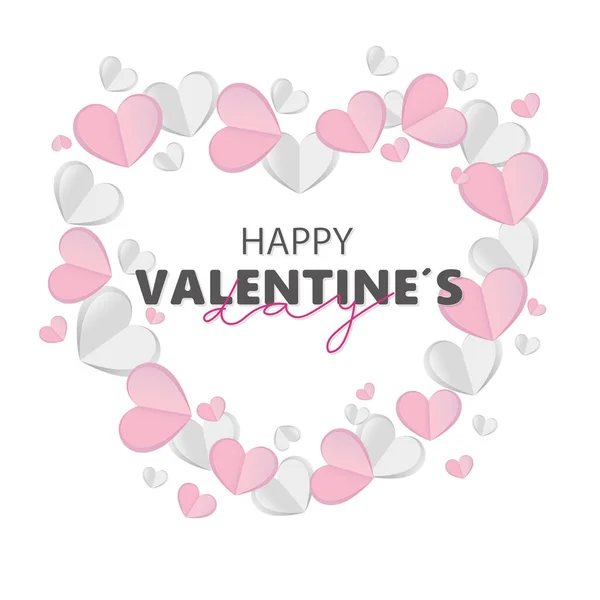 Romantic Card Valentine Day Hearts — Stock Vector