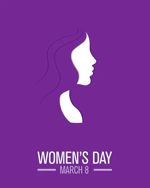 Plakat Glücklicher Frauentag Silhouette Gesicht Frau — Stockvektor