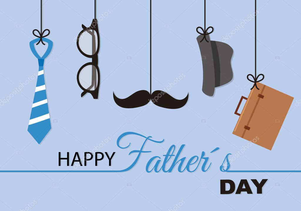 Happy fathers day card. Men's accessories
