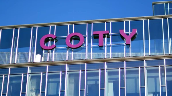 Warschau Polen Oktober 2021 Teken Coty Bedrijf Signboard Coty — Stockfoto