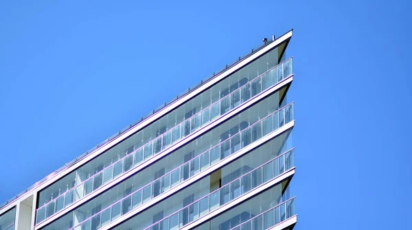 Modern Appartementencomplex Moderne Stedelijke Architectuur Details Van Gevel Zonlicht — Stockfoto