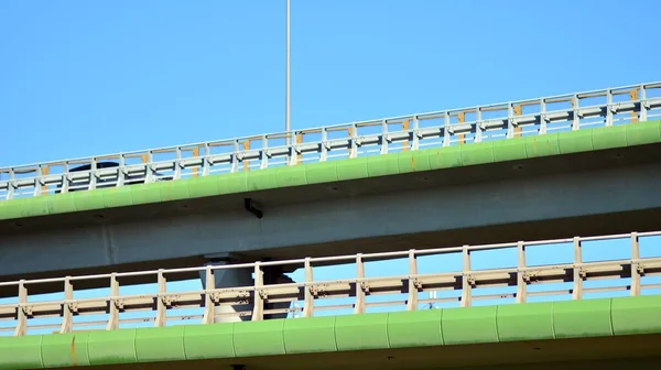 Bridge Blue Sky Motorway Flyover Elevated Roads Sunny Day — Stock Photo, Image