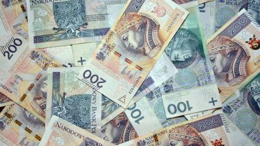 arka plan (Polonya Zlotisi Lehçe banknotlar ile yapılan).