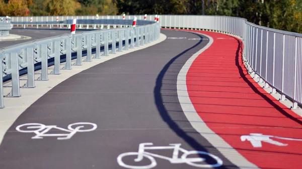 Bicycle Path Sidewalk Highway Bridge — Stock Photo, Image