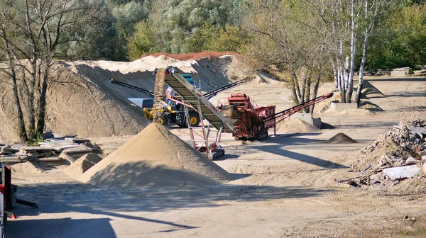 Kum Fabrikası Ezme Fabrikası Makineler Ezme Öğütme Taşı Kum Kütle — Stok fotoğraf