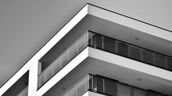 Modern Apartment Building Modern Urban Architecture Details Building Facade Black — Stock Photo, Image