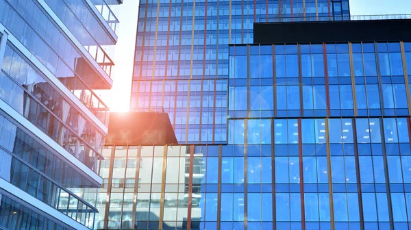 Vista Moderno Edificio Apartamentos Junto Nuevo Edificio Oficinas Moderno Con — Foto de Stock