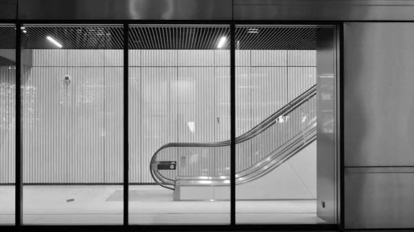 Increíble Paisaje Urbano Nocturno Edificio Oficinas Por Noche Edificio Fachada — Foto de Stock