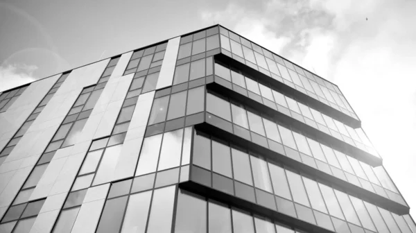 Mur Moderne Verre Aluminium Immeuble Bureaux Extérieur Avec Des Rayons — Photo