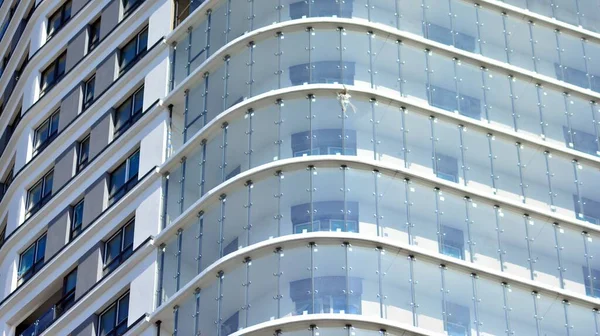Glass Facade Modern Housing Construction Balconies — Stock Photo, Image