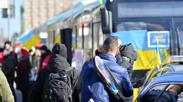 Varşova Polonya Şubat 2022 Rusya Nın Ukrayna Saldırısının Yol Açtığı — Stok fotoğraf