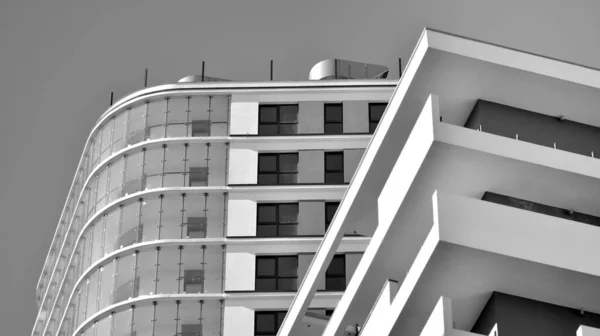 Fragment Appartement Résidentiel Moderne Avec Des Immeubles Plats Extérieurs Détail — Photo