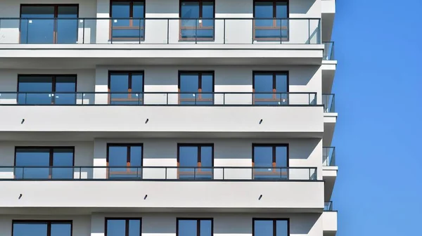 Elementos Modernos Arquitetura Contemporânea Detalhes Arquitetônicos Moderno Prédio Apartamentos — Fotografia de Stock