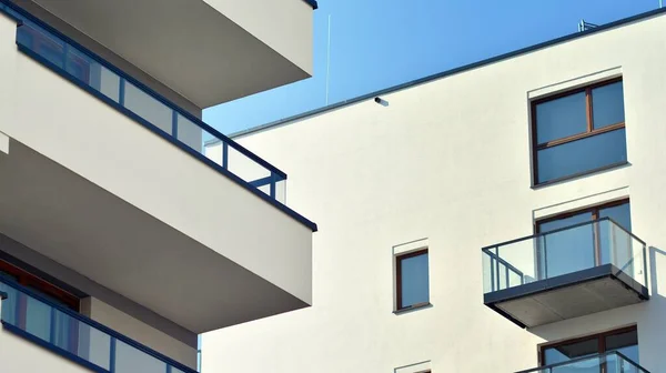 Moderne Elementen Hedendaagse Architectuur Architectonische Details Van Een Modern Appartementencomplex — Stockfoto