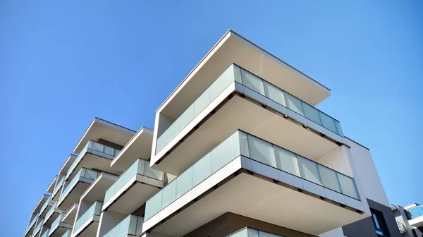 Moderna Element Modern Arkitektur Arkitektoniska Detaljer Modern Lägenhetsbyggnad — Stockfoto