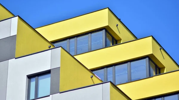 Elementos Modernos Arquitetura Contemporânea Detalhes Arquitetônicos Moderno Prédio Apartamentos — Fotografia de Stock