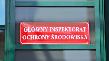 Varşova, Polonya. 21 Mart 2022. Parlak Müfettişi Ochrony Srodowiska - Çevre Koruma Baş Müfettişliği