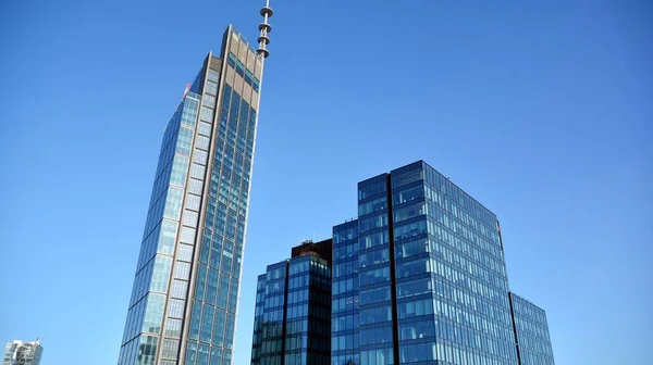 Warschau Polen März 2022 Varso Place Bürogebäude Fassadenstruktur Eines Verspiegelten — Stockfoto