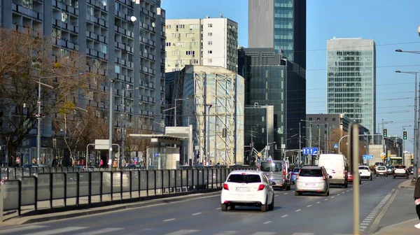 Warschau Polen März 2022 Blick Auf Wolkenkratzer Der Innenstadt Stadtbild — Stockfoto
